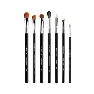 Sigma Beauty Basic Eye Makeup Brush Set ? Classic Eye Makeup Brushes with Premium Fibers and Sleek Durable Handles for Eyeliner Eyeshadow &amp Eyebrows Includes 7 Black Makeup Brushes