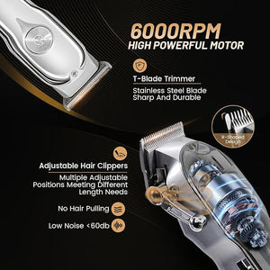 Mensure Hair Clippers for Men Home Haircut Kit with Scissors Comb &amp Guide Combs Cordless Hair Trimmer Set for Family Use