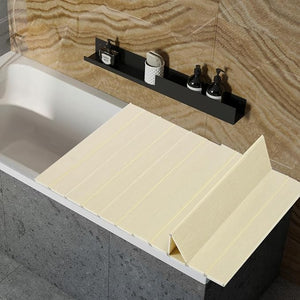Bathtub Cover - Foldable Bathtub Cover Tub Cover for Bathtub 59''L x 31.5''W PVC Bath Tray Bath Insulation Cover Foldable Bathtub Board for Salons Hotels Homes Spa (Yellow 70.1''L x 31.5''W)