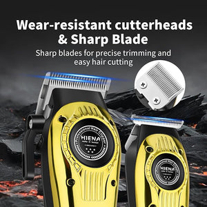 HIENA PRO Professional Hair Clippers Set for Men Rechargeable Cordless Hair Cutting Clippers Clipper Set and Trimmer Kit for Hair Cutting Haircut Clippers Gifts for Men