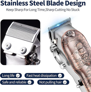 Roziapro Hair Clippers for Men T-Blade Trimmer Professional Barber Clippers - Cordless Hair Cutting Beard Trimmer Mens Electric Hair Trimmer Rechargeable Gold Knight Grooming Kit £¨Rose Gold£©