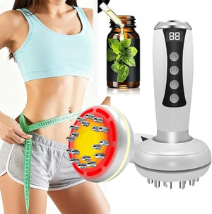 4-in-1 Lymphatic Detox Massage Device, able to Reduce Stretch Marks and Cellulite, Featuring Light Therapy, Heat Therapy, Vibration, for Legs, arms, and Abdomen, Comes with Essential Oils.