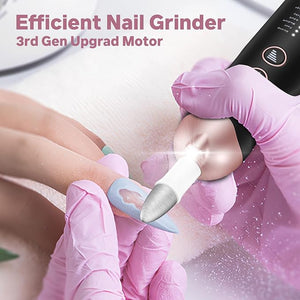 AOMEES Electric Nail File Kit Rechargeable Professional Manicure Pedicure Kit 5 Speeds Hand Foot Care Tool for Nail Grind Trim Polish - with 100Pcs Fine Grit Nail File Sanding Tape
