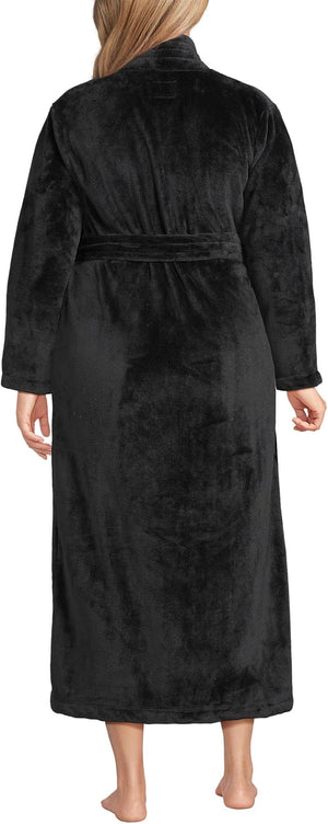 Lands' End Women's Cozy Plush Long Wrap Robe