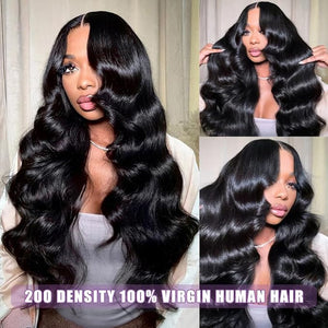 HD Lace Front Wigs Human Hair 13x6 Body Wave Lace Front Wigs Human Hair 200 Density Brazilian Virgin Wigs for Women Natural Black Body Wave Wig Glueless Lace Frontal Wig 26 Inch