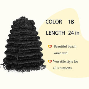 Ocean Wave Crochet Hair 20inch 7Packs Deep Wave Braiding Hair Wavy Curly Braiding Hair for Black Women Deep Wave Crochet Hair Extensions 1B¡¦