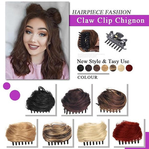 messy bun hair piece Space Buns Hair Pieces Mini Claw Clip in Hair Bun Messy Cat Ears Hair Bun Extension Synthetic Donut Wig Accessory Updo Hairpieces for Women Girls bun hair pieces for women ( Colo