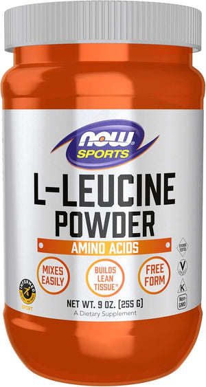 NOW Foods Sports Nutrition L-Leucine Powder Builds Lean Tissue* Amino Acids 9-Ounce