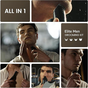 SHPAVVER Beard Trimmer for Men: Professional Barber Hair Clippers - 12-in-1 Cordless Grooming Kit - Waterproof Electric Razor with Turbo Speed &amp Precision Blades