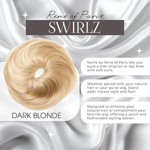 Rene of Paris Swirlz Messy Bun Hair Pieces Synthetic Extensions Ready to Wear Dark Blonde