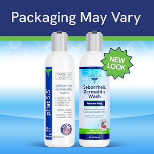 Seborrheic &amp Atopic Dermatitis Gentle Face Wash with Manuka Honey - Natural &amp Organic Face Cleanser &amp Body Wash For Sensitive Skin - Hypoallergenic Paraben Free &amp Sulfate Free Acne Fa