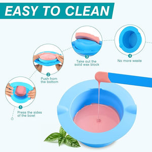 2 lb Hard Wax Beads, All-purpose Wax Beans with Silicone Wax Pot for Sensitive Skin, Brazilian Coarse Waxing for Bikini, Face, Eyebrow, Back, Chest, Legs, Armpit, Women Men, Lavender