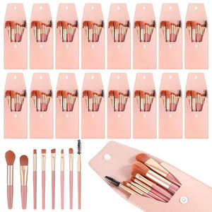 16 Sets Travel Makeup Brush Set Synthetic Fiber Face Foundation Make up Brushes Bridesmaid Gift with Travel Makeup Bag for Wedding Bridal Shower Favors Bachelorette Party Gift (pink)