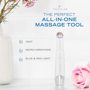 Eye &amp; Face Wand/Tool ? Heated Eye Wand with Vibration for Puffiness, Tired Eyes, Brighter Under Area, Redness Relief, Product Absorption, Smoother Skin &amp; Relaxing Massage