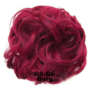 SONGCHAO Fake Hair Bun 1 Pack Messy Bun Hair Hoops Ponytail Hair Extensions Synthetic Donut Hair Bun Curly Wavy Hair Bun Wigs for Women Hair Accessories (Color : Burg)