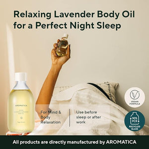 AROMATICA Serene Body Oil Lavender &amp Marjoram Essential Oil Aromatherapy Oil Scented Body Oil After Shower Natural Oil for Women Non-Greasy Body Serum Body Moisturizer for Dry Skin (3.38 fl.
