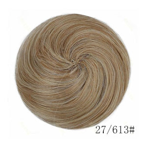 Hair Buns 2PCS Space Buns Mini Claw Clip in Hair Bun Extensions Messy Cat Ears Wig Accessory Synthetic Donut Updo Hairpieces for Girls Hairpieces For Women(Bright golden brown)