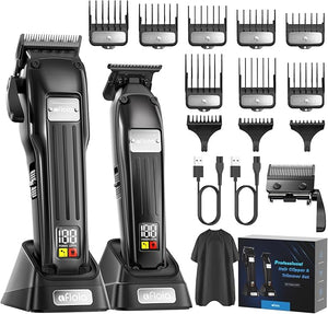 Professional Hair Clippers Set for Men - Afloia Premium Haircut Clipper&ampTrimmer Kit with High Torque Brushless Motor &amp DLC Coated Detachable Blade&amp Charging Stand Gifts for Men Husband Da