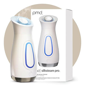 PMD SilkSteam Pro - Spa-Grade Facial Steamer with SilkSteam Technology - Rapid Start-Up - Adjustable Directional Nozzle - Essential Oil Filters - Dewy Hydrated Glow