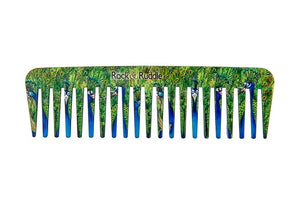 Rock &amp Ruddle Wide Tooth Comb | Perfect for Detangling Wet Hair and Applying Hair Color - Peacocks