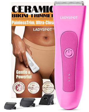 MANSPOT LADYSPOT¢â Hair Shaver for Women, Shaving Sets with 3 Gurad and Replaceable Ceramic Blade Heads, No Nick, No Cut, No Razor Burn, Waterproof Wet/Dry, 90 Minutes Shaving (Women-Rosered-Version)