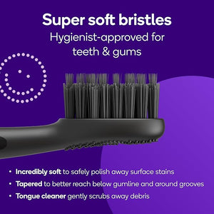 BURST Replacement Heads for Curve Sonic Electric Toothbrush (3 Pack/Black)