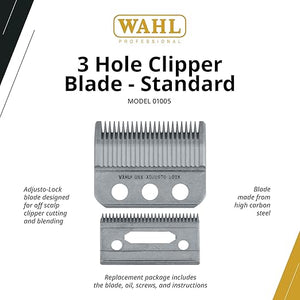 Wahl Professional 3-Hole Standard Clipper Blade 1mm-3mm Adjusto-Lock Replacement for Designer Senior and Pilot Nugget Sterling 1 Plus and Sterling 4 Clippers