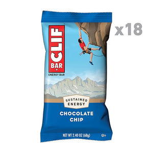 CLIF BARS - Energy Bars - Chocolate Chip - Made with Organic Oats - Plant Based Food - Vegetarian - Kosher (2.4 Ounce Protein Bars 18 Count) - Pack of 4