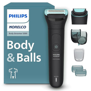Philips Norelco Body Groomer 5000 Series, Intimate Hair Trimmer &amp; Shaver for Men with Dual 100% Showerproof Full Body Shave &amp; Trim Heads and Two Bi-Directional Body Hair Combs, BG5495/50