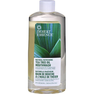 Desert Essence Natural Refreshing Tea Tree Oil Mouthwash Spearmint 8 Ounce ( Pack of 6)