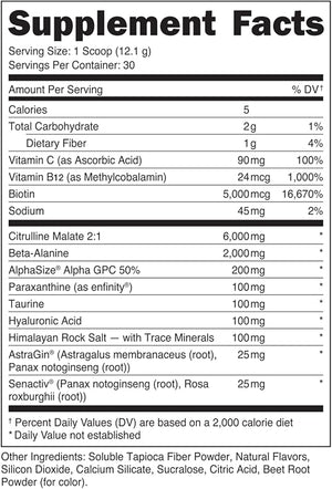 Babe Pre Workout powder for Women | Watermelon Splash | 6g Citrulline 2g Beta-Alanine 100mg Hyaluronic Acid 5mg Biotin and 5 other registered trademarked ingredients | 30 servings | 12.8 OZ