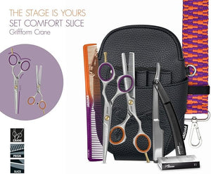 JAGUAR Shears Basic Set The Stage is Yours - 5.5 Inch Premium Hairdressing Scissors Set with Professional Shears Thinning Scissors Razor Blades Comb &amp Carrying Case Made in Germany for Salon U