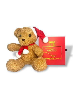 Merry Christmas Aromas de la Isla Gift Set for Women (Alicia+Mariposa+Camerata+Gato Negro+Blue Moon) + Teddy Bear Merry Christmas (peluche Feliz Navidad)