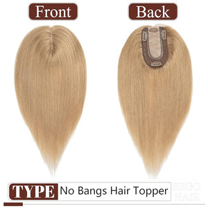 SEGO Real Human Hair Topper for Women No Bangs Hair Topper with Anti-Slip Clips (8 Inch#27 Dark Blonde)