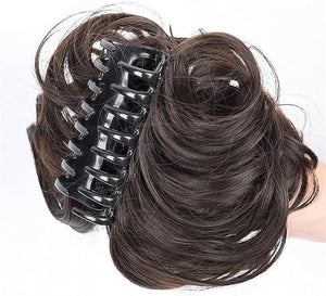 HIHELO Messy Bun Hair Piece Claw Clip Curly Wavy Synthetic Headband Bun Hair Extensions for Women Wig Hair Accessories (Color : A Size : 02)