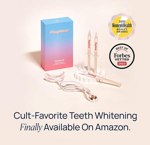 Laughland Super Strength Teeth Whitening Kit, Phone-Powered LED Mouthpiece &amp; 3 Whitening Gel Syringes, 11% Hydrogen Peroxide, Glycerin, Aloe Vera &amp; Mint, at Home Dental Care, 6+ Treatments
