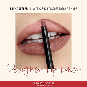 Runway Rogue Designer Liner Lip Pencil, Matte Soft Mocha Lip Liner Pencil and Lip Liner Sharpener, ¡®Trendsetter¡¯
