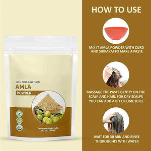 Natural &amp Pure Amla Powder for Face Hair Care &amp Scalp Treatment 100gm