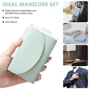 12 Set Manicure Set Bulk Mini Manicure Nail Clipper Kit 7 in 1 Stainless Steel Professional Nail Care Pedicure with Travel Portable Bag Grooming Kits for Christmas Women Men Home(Multi Color)