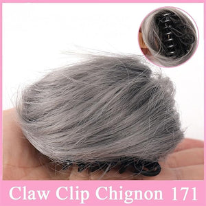 messy bun hair piece Space Buns Hair Pieces Mini Claw Clip in Hair Bun Messy Cat Ears Hair Bun Extension Synthetic Donut Wig Accessory Updo Hairpieces for Women Girls hair buns hair piece(171)