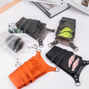 Hairdresser Messenger Pouch Scissors HolsterSalon Hair Stylist Barber Scissors Shear Hairdressing Waist Shoulder Holder Case Bag TPU Scissor BagHair Stylist Tools Storage Case A