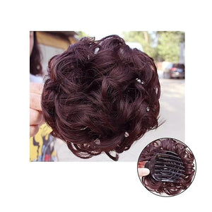 NASTYA Messy Bun Hair Piece for Women Synthetic Curly Hair Bun Hair Clips Women Ponytail Extensions Messy Bun Hair Hoops Extensions Wig Hair Accessories Hair Extensions Hair Scrunchies (Color : C)