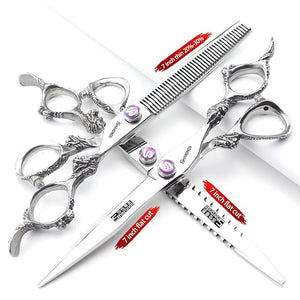 6/7/7.5/8/9-inch professional hair clipper set, stainless steel sharp hair clippers, hairdresser specific scissors (7 in-3pc-A)