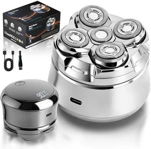 Head Shavers for Bald Men Electric Shavers Razor Rechargeable Bald Head Razor 360¡ÆClose Shave for Men 5D Magnetic Bald Head shavers Waterproof Mens Head Shaver for Wet/Dry Use (Silver)