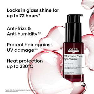 L'Or?al Professionnel Paris Vitamino Color Spectrum Glass Shine Serum - Instant Glass Shine Protects Colored Hair Heat Protection Up to 450¡ÆF Vibrant Colors Up to 100 Days