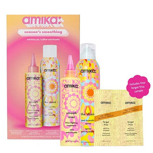 amika the shield anti-humidity spray | lightweight invisible heat protection spray contains UV filters for smooth frizz free hair