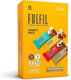 FULFIL Protein Snack Bars Best Sellers Variety Pack Gluten Free with 15g Protein Pantry Staples 12 Count