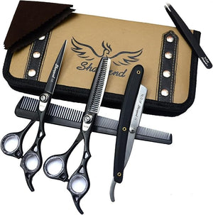 Professional Haircutting Scissors Kit ? 6.5 inch Razor Edge Barber Scissor Japanese Haircutting Scissors and Thinning Shears for Men Women &amp Kids Salon and Home Hair Cutting Set