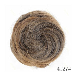 Hair Buns 2PCS Space Buns Mini Claw Clip in Hair Bun Extensions Messy Cat Ears Wig Accessory Synthetic Donut Updo Hairpieces for Girls Hair Buns Hair Piece(Light brown)