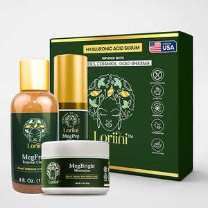 Meg collection - Skincare Set for Women | MegPep Hyaluronic Acid Face Serum - Anti-Aging | MegFresh Hydrating Cleanser- Exfoliating Face Wash | Megbrigt Moisturizer- Dark spots